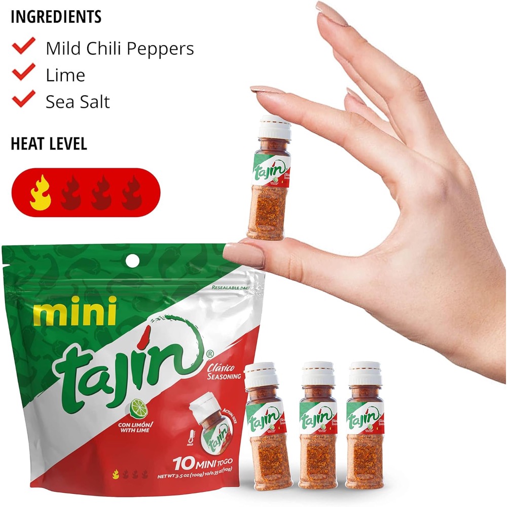 Tajín Chilli & Lime Classic Seasoning Mini Bottle 10x10g (Pack of 10) - Image 2