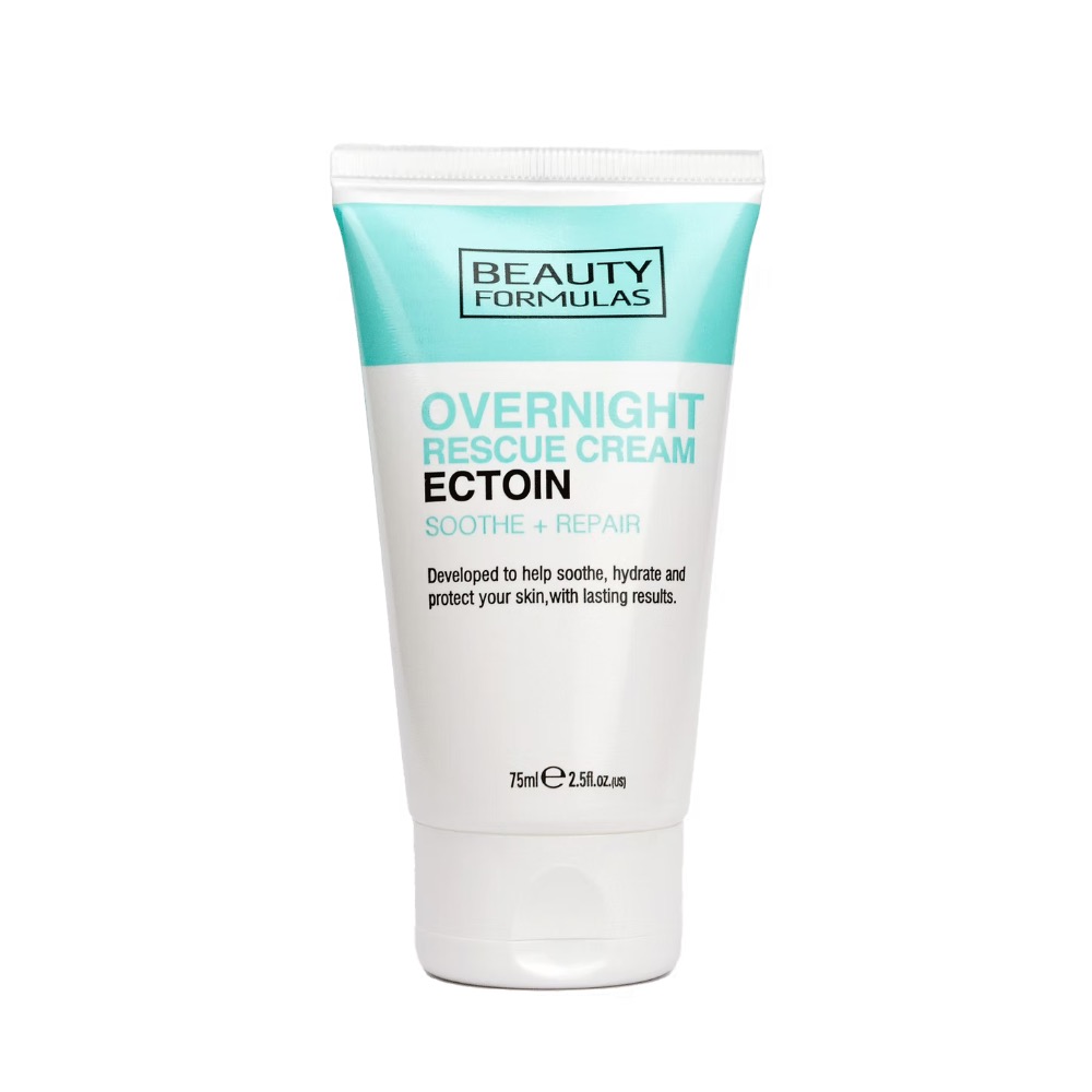 Beauty Formulas Overnight Rescue Cream with ectoin, for soothing and repairing skin, 75 ml
