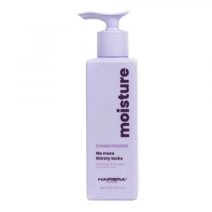 Lavender Moisture conditioner pump bottle labelled “No more thirsty locks”