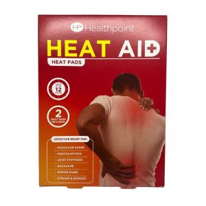 Healthpoint Heat Aid heat pads; pack contains 2 pads lasting up to 12 hours for aches, stiffness and backache