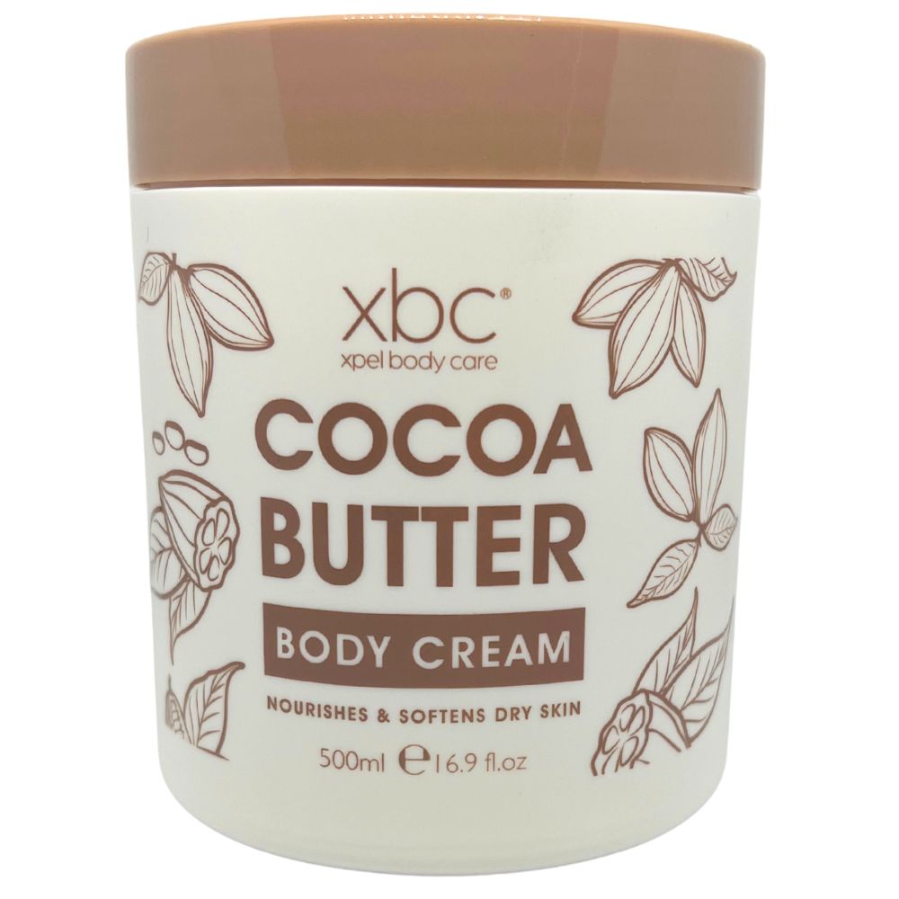 XBC Cocoa Butter Body Cream, 500 ml, nourishes and softens dry skin
