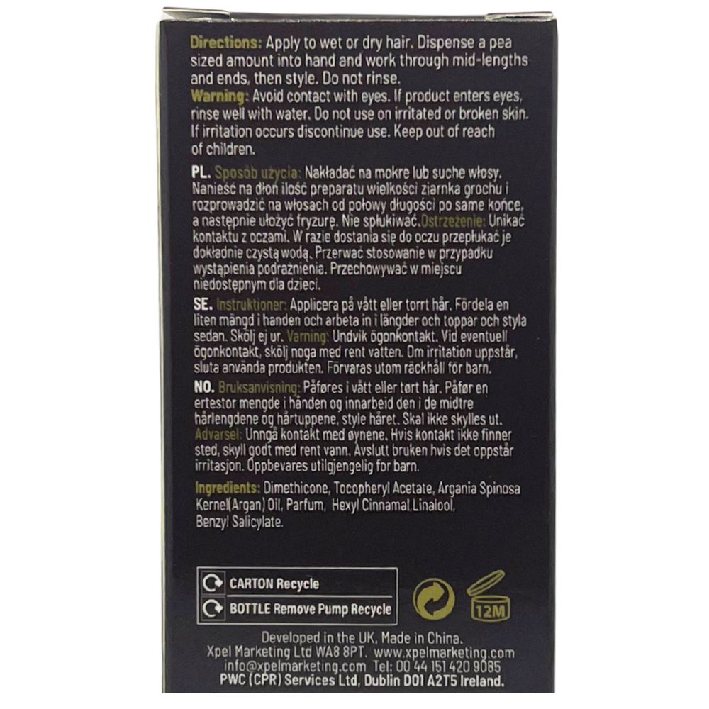 Argan Oil Hair Treatment with Moroccan Argan Oil Extract 50ml - Image 2
